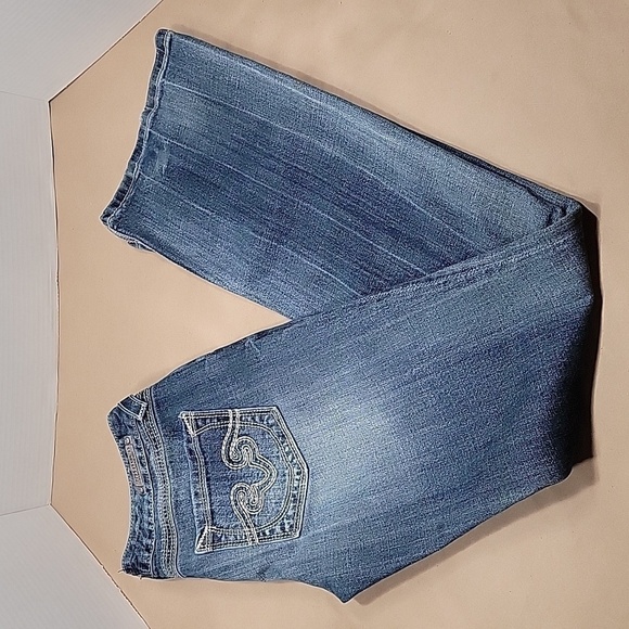 Rerock for Express Bootcut Jeans, Size 4R.  Whiskered, Medium Wash - Picture 1 of 15